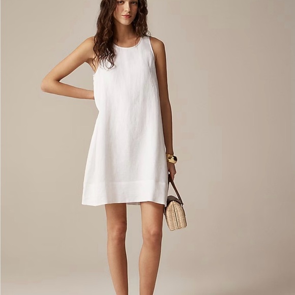 J. Crew White Sleeveless Mini Shift Dress with button detail Size 2 - Picture 1 of 6